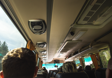 a row of air conditioning controls on a bus